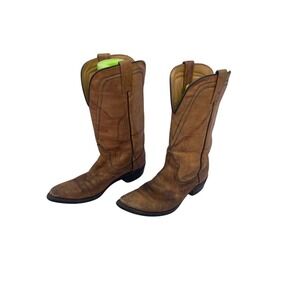 Vintage‎ Western Brown Leather Cowboy Boots Size 6M-western Festival